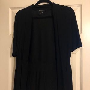 Black short sleeve cardigan